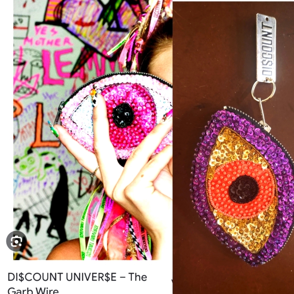 Nwot discount universe sequin wristlet mini purse